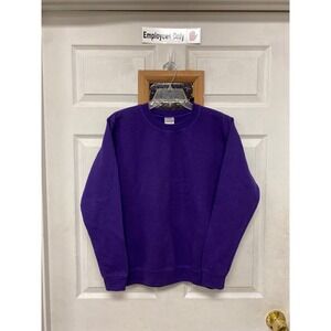 Gildan Heavy Blend Purple Sweatshirt Women's Medium Crewneck Pullover